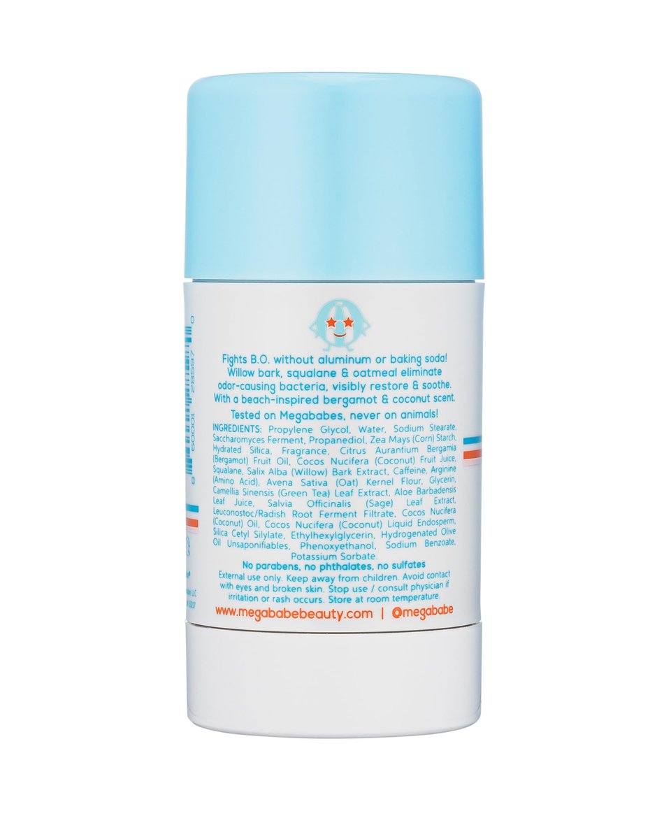 Megababe Beachy Pits Daily Deodorant - Fresh Scent, 2.6 oz Stick, Aluminum-Free Avelisse