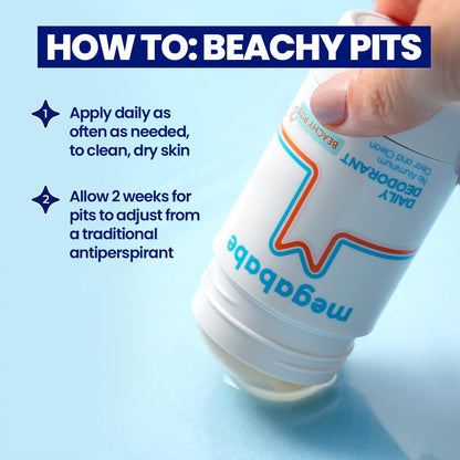 Megababe Beachy Pits Daily Deodorant - Fresh Scent, 2.6 oz Stick, Aluminum-Free Avelisse