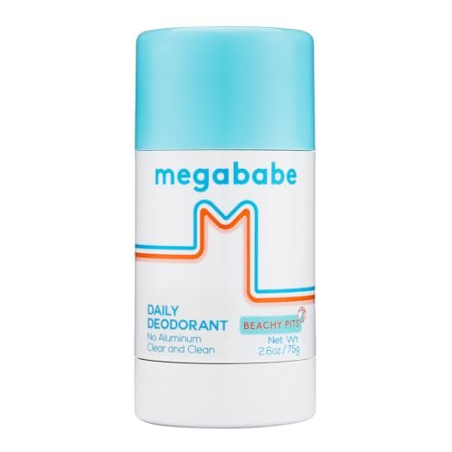 Megababe Beachy Pits Daily Deodorant - Fresh Scent, 2.6 oz Stick, Aluminum-Free Avelisse