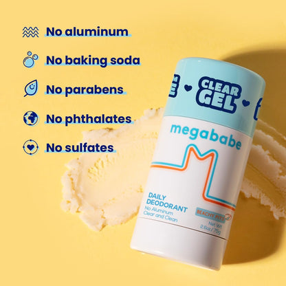 Megababe Beachy Pits Daily Deodorant - Fresh Scent, 2.6 oz Stick, Aluminum-Free Avelisse