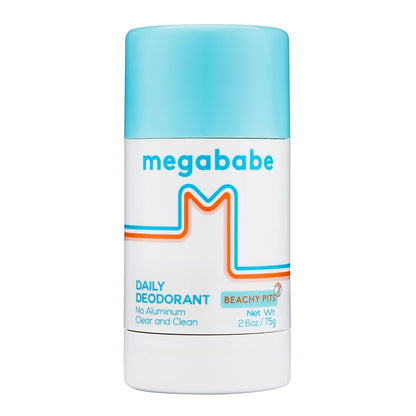 Megababe Beachy Pits Daily Deodorant - Fresh Scent, 2.6 oz Stick, Aluminum-Free Avelisse
