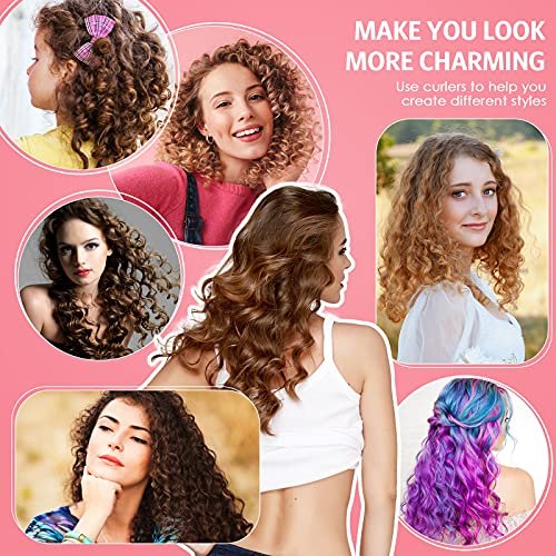 Tigeen 96-Piece Flexible Curling Rods - No Heat Foam Hair Rollers with 2 Rat Tail Combs, 9.45 Inch, Multi Size & Color Avelisse
