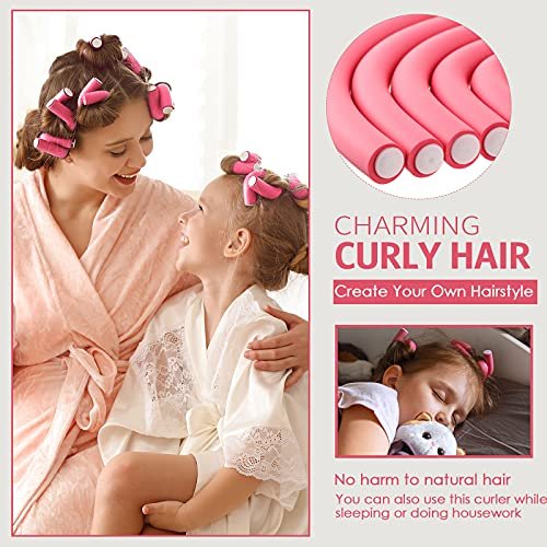 Tigeen 96-Piece Flexible Curling Rods - No Heat Foam Hair Rollers with 2 Rat Tail Combs, 9.45 Inch, Multi Size & Color Avelisse
