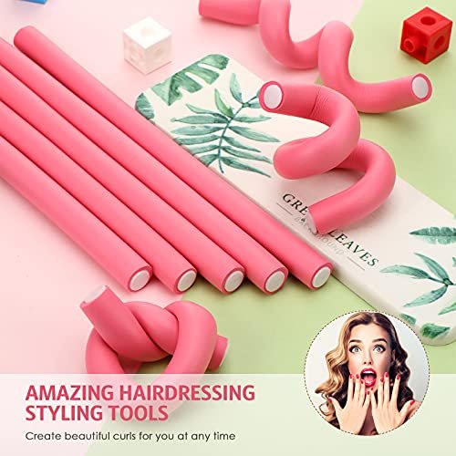 Tigeen 96-Piece Flexible Curling Rods - No Heat Foam Hair Rollers with 2 Rat Tail Combs, 9.45 Inch, Multi Size & Color Avelisse