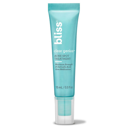 Bliss Clear Genius Acne Spot Treatment – Maximum Strength 2% Salicylic Acid, Shrinks Blemishes, Clean & Vegan, 0.5 Fl Oz Avelisse