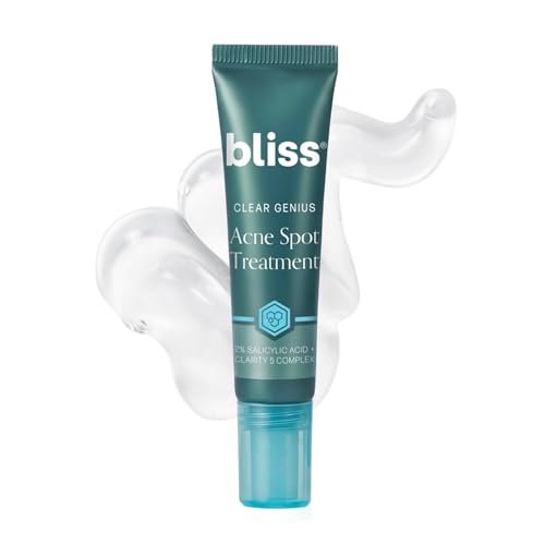 Bliss Clear Genius Acne Spot Treatment – Maximum Strength 2% Salicylic Acid, Shrinks Blemishes, Clean & Vegan, 0.5 Fl Oz Avelisse