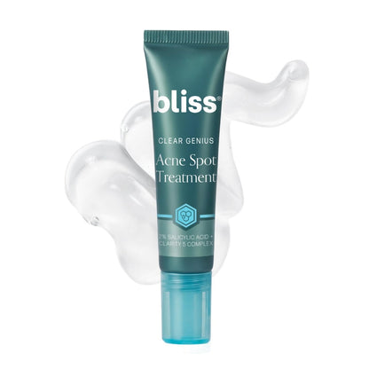 Bliss Clear Genius Acne Spot Treatment – Maximum Strength 2% Salicylic Acid, Shrinks Blemishes, Clean & Vegan, 0.5 Fl Oz Avelisse