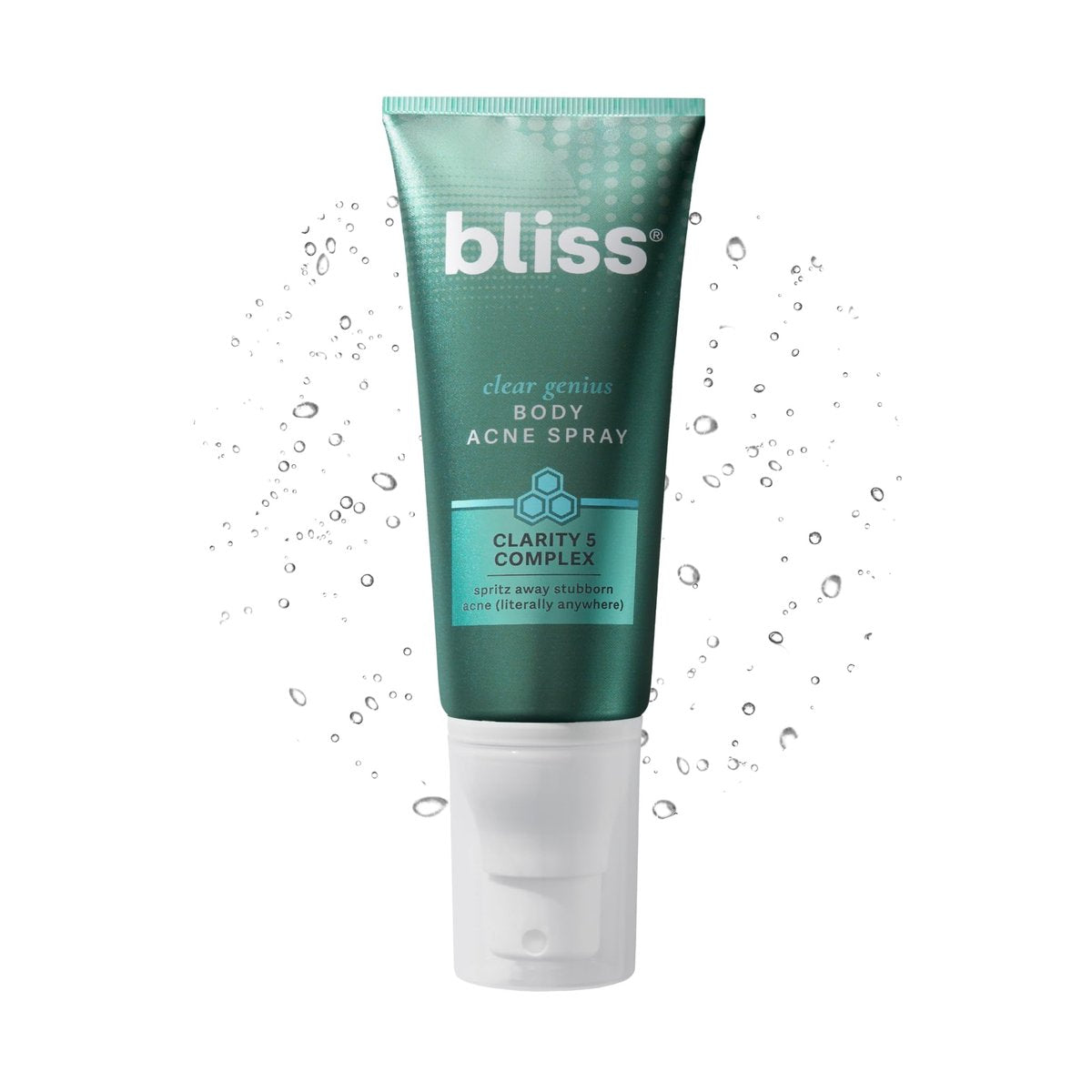 Bliss Clear Genius Body Acne Spray - Maximum Strength 2% Salicylic Acid & Niacinamide - 3.5 Fl Oz - Targets & Prevents Body Breakouts - Vegan & Cruelty-Free Avelisse