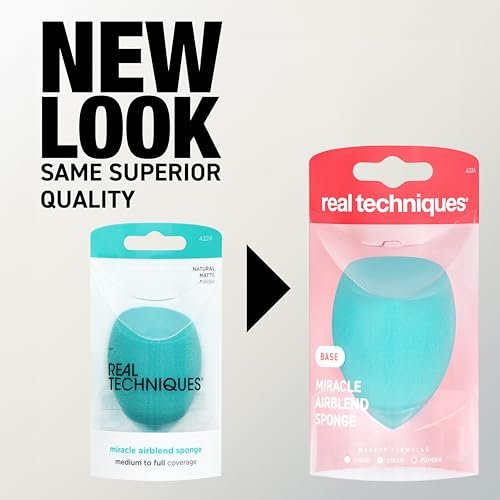 Real Techniques Miracle Airblend Sponge - Latex-Free Makeup Blending Sponge for Liquid, Cream & Powder Products - görsel 10