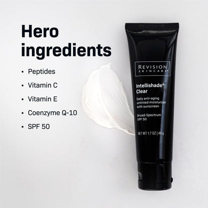 Revision Skincare Intellishade Clear SPF 50 – Anti-Aging Sunscreen & Oil-Free Daily Moisturizer with Peptides & Vitamin C, Invisible Broad-Spectrum SPF 50, 1.7 oz Avelisse