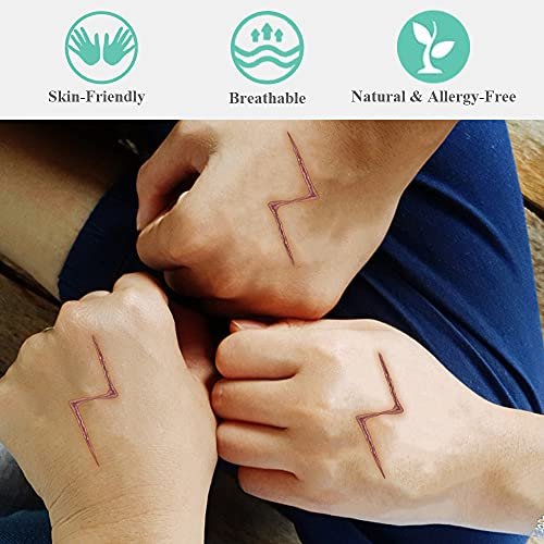 Col-Pary Wizard Lightning Bolt Scar Temporary Tattoos – 24 Red Halloween Magic Tattoos for Cosplay, Party Supplies & Decorations - görsel 9