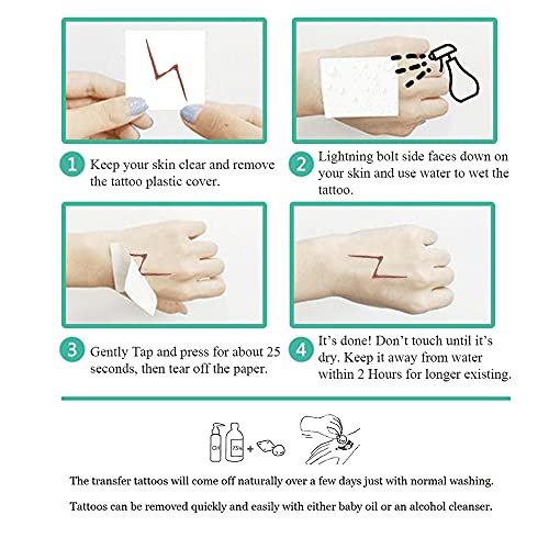 Col-Pary Wizard Lightning Bolt Scar Temporary Tattoos – 24 Red Halloween Magic Tattoos for Cosplay, Party Supplies & Decorations - görsel 7