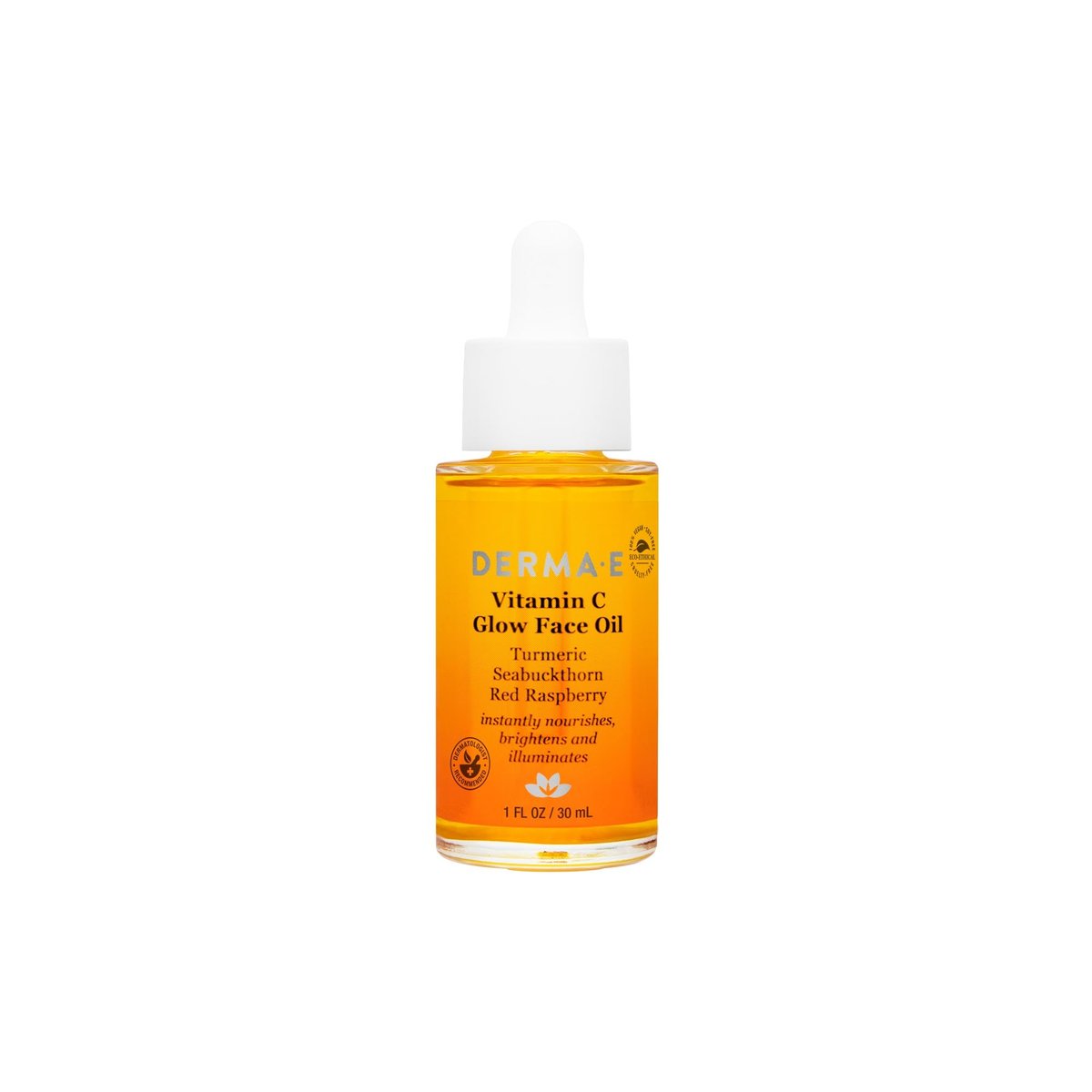 Derma E Vitamin C Glow Face Oil - Brightening & Nourishing Facial Oil with Turmeric, Seabuckthorn & Red Raspberry, 1 Fl Oz - görsel 1