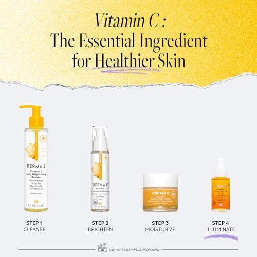 Derma E Vitamin C Glow Face Oil - Brightening & Nourishing Facial Oil with Turmeric, Seabuckthorn & Red Raspberry, 1 Fl Oz - görsel 10