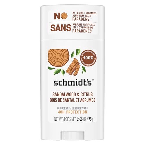 Schmidt's Aluminum-Free Vegan Deodorant Sandalwood & Citrus - Natural 24 Hour Odor Protection for Women and Men, 2.65 oz - görsel 2