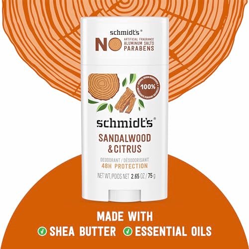 Schmidt's Aluminum-Free Vegan Deodorant Sandalwood & Citrus - Natural 24 Hour Odor Protection for Women and Men, 2.65 oz - görsel 4