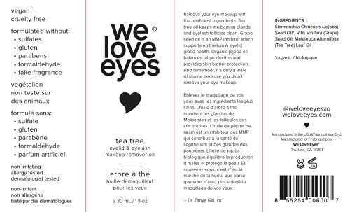 We Love Eyes 100% All Natural Tea Tree Makeup Remover Oil – Effortless Waterproof Makeup Removal, Cruelty-Free & Vegan Avelisse