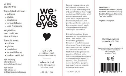 We Love Eyes 100% All Natural Tea Tree Makeup Remover Oil – Effortless Waterproof Makeup Removal, Cruelty-Free & Vegan Avelisse