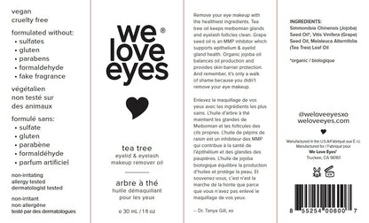 We Love Eyes 100% All Natural Tea Tree Makeup Remover Oil – Effortless Waterproof Makeup Removal, Cruelty-Free & Vegan Avelisse