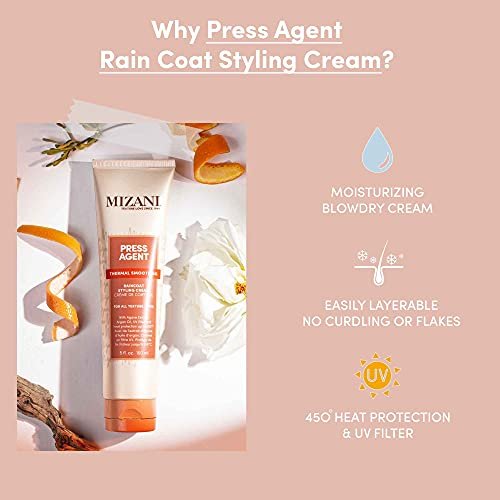 Mizani Press Agent Raincoat Styling Cream - Heat Protection & Moisture for Dry, Frizzy Hair with Argan Oil - 5 Fl Oz Avelisse