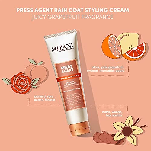 Mizani Press Agent Raincoat Styling Cream - Heat Protection & Moisture for Dry, Frizzy Hair with Argan Oil - 5 Fl Oz Avelisse