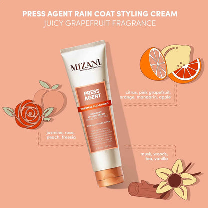 Mizani Press Agent Raincoat Styling Cream - Heat Protection & Moisture for Dry, Frizzy Hair with Argan Oil - 5 Fl Oz Avelisse