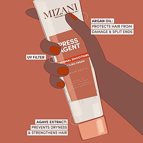 Mizani Press Agent Raincoat Styling Cream - Heat Protection & Moisture for Dry, Frizzy Hair with Argan Oil - 5 Fl Oz Avelisse