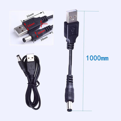5V USB Power Cord Replacement Charger Adapter - Compatible with Electric Shavers, Hair Clippers, Purifiers, Lamps - 5521 DC Plug, 9-Piece Set