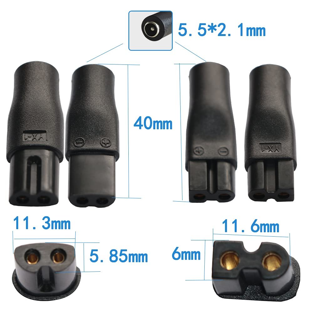5V USB Power Cord Replacement Charger Adapter - Compatible with Electric Shavers, Hair Clippers, Purifiers, Lamps - 5521 DC Plug, 9-Piece Set - görsel 9