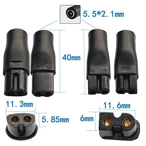 5V USB Power Cord Replacement Charger Adapter - Compatible with Electric Shavers, Hair Clippers, Purifiers, Lamps - 5521 DC Plug, 9-Piece Set - görsel 10