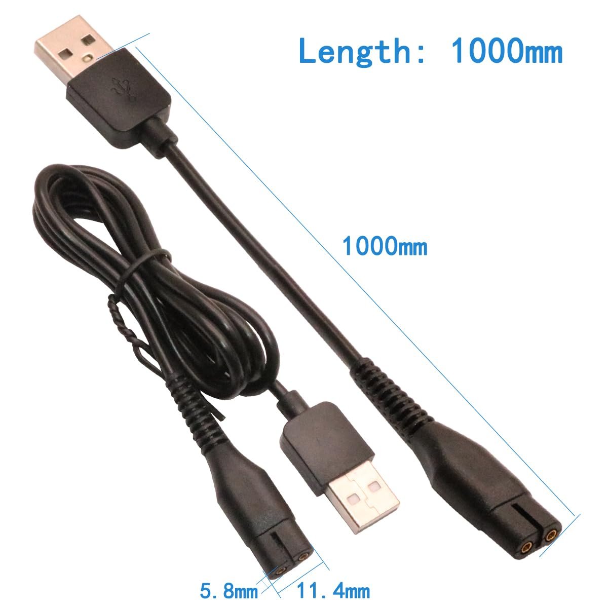 5V USB Power Cord Replacement Charger Adapter - Compatible with Electric Shavers, Hair Clippers, Purifiers, Lamps - 5521 DC Plug, 9-Piece Set - görsel 17