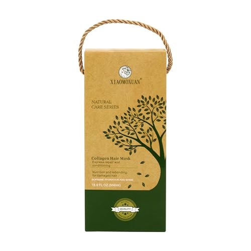 Organic Plant-Based Collagen Hair Mask with Tea Tree Oil for Dry Damaged, Frizzy Hair - Split End Repair, Hydrating & Strengthening (18.6 Fl Oz) Avelisse