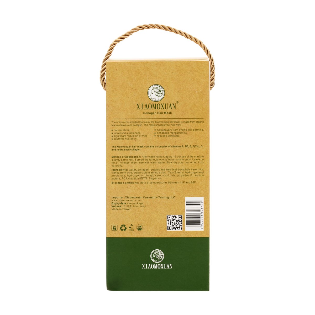 Organic Plant-Based Collagen Hair Mask with Tea Tree Oil for Dry Damaged, Frizzy Hair - Split End Repair, Hydrating & Strengthening (18.6 Fl Oz) Avelisse