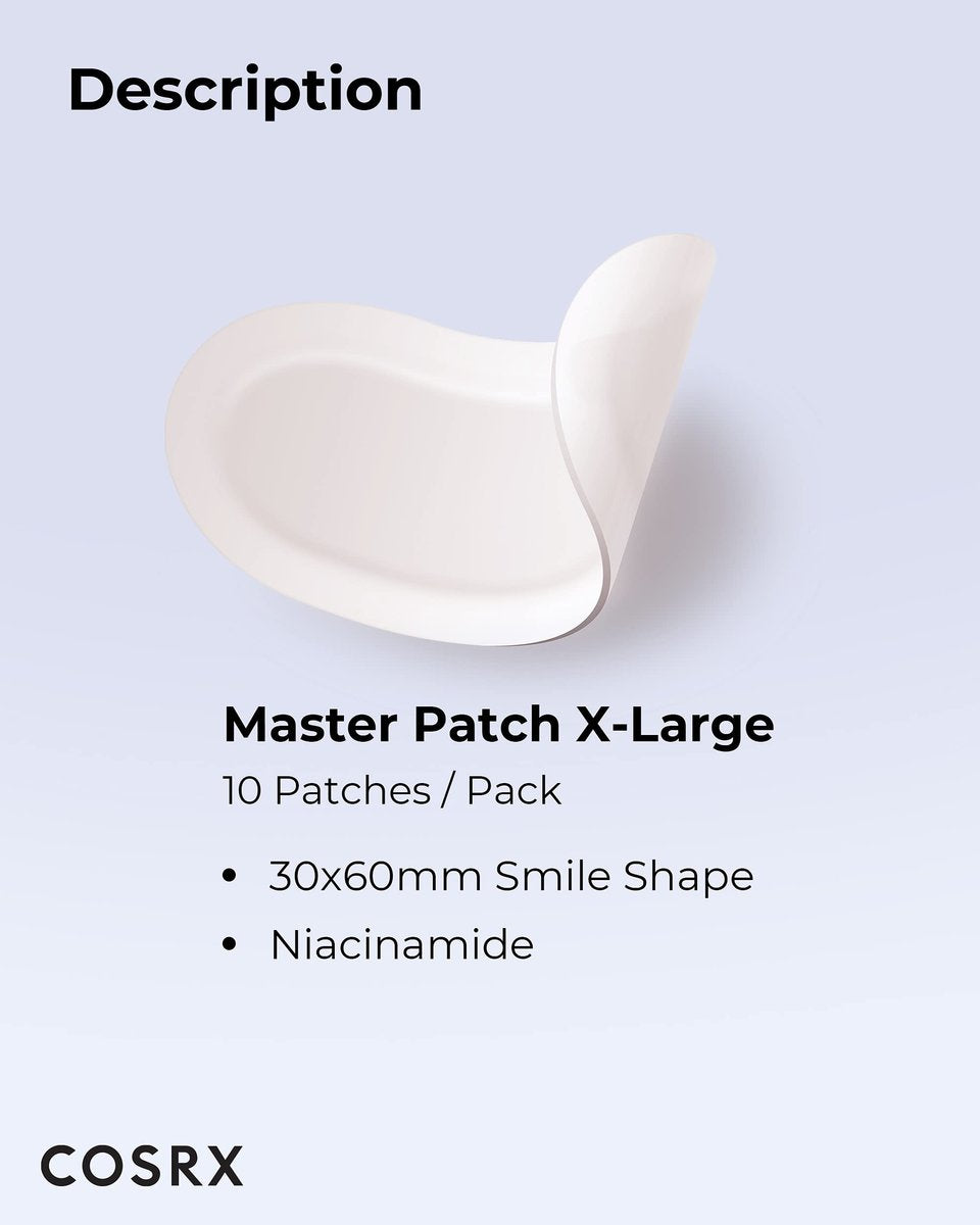 COSRX Master Patch Intensive - Oval-Shaped Hydrocolloid Pimple Patches with Tea Tree Oil & Salicylic Acid, Fast Blemish & Zit Treatment, 10 X-Large Patches Avelisse