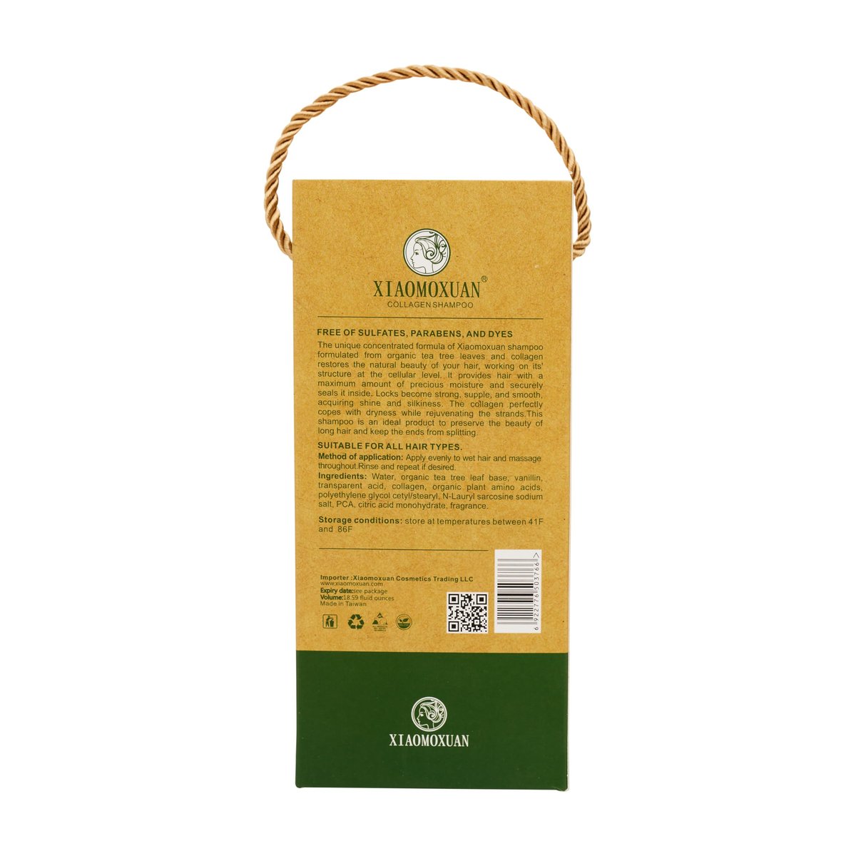 Xiaomoxuan Organic Tea Tree Oil Shampoo - Moisturizing for Dry Hair, Scalp Treatment, Sulfate-Free - Collagen Bond for Oily Scalp and Ends, 18.6 Fl Oz Avelisse