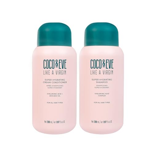 Coco & Eve Like a Virgin Shampoo & Conditioner Bundle - Natural Sulfate-Free Hair Care with Argan, Coconut & Avocado Oil for Dry, Damaged, Color Treated Hair - Anti-Frizz (8.4 fl oz each) Avelisse