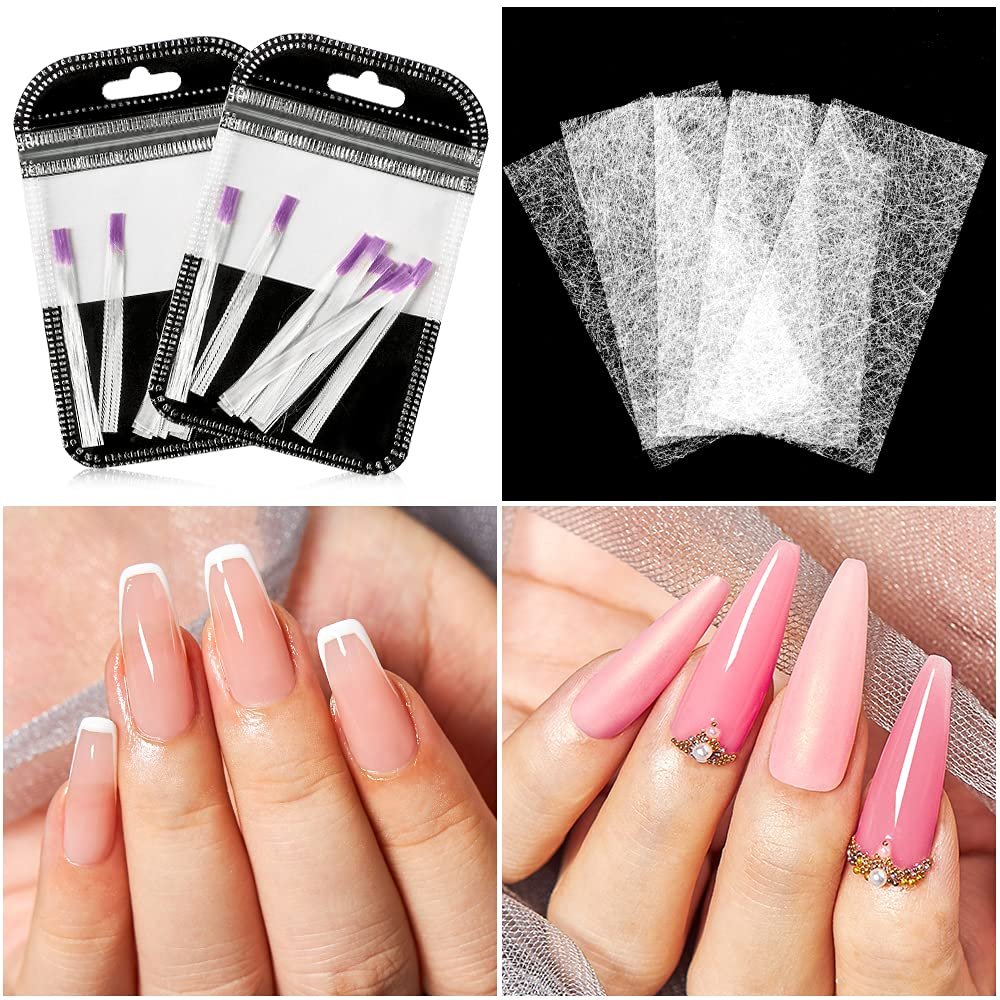 Fiberglass Nail Extension Gel Kit – Builder Gel with Silk Fiberglass for Nail Art Avelisse