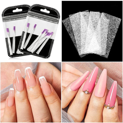 Fiberglass Nail Extension Gel Kit – Builder Gel with Silk Fiberglass for Nail Art Avelisse