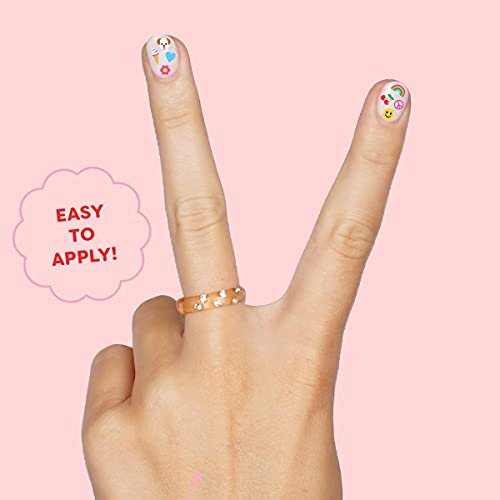 xo, Fetti Kids Nail Stickers - 816 Decals for Birthday Party Favors, DIY Home Activity, Gift, Cute Nail Transfers, Groovy, Princess, Girl Power, Easter Basket - görsel 10