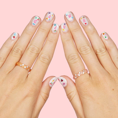 xo, Fetti Kids Nail Stickers - 816 Decals for Birthday Party Favors, DIY Home Activity, Gift, Cute Nail Transfers, Groovy, Princess, Girl Power, Easter Basket