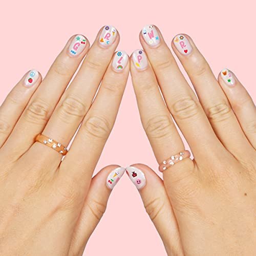 xo, Fetti Kids Nail Stickers - 816 Decals for Birthday Party Favors, DIY Home Activity, Gift, Cute Nail Transfers, Groovy, Princess, Girl Power, Easter Basket - görsel 6