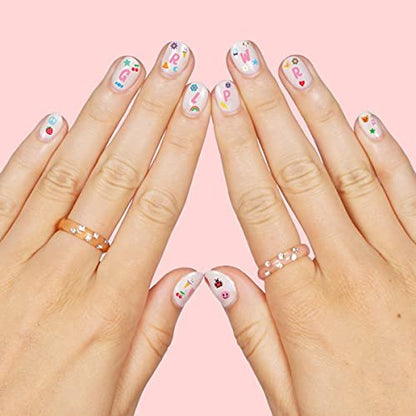 xo, Fetti Kids Nail Stickers - 816 Decals for Birthday Party Favors, DIY Home Activity, Gift, Cute Nail Transfers, Groovy, Princess, Girl Power, Easter Basket
