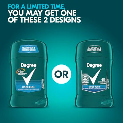Degree Men Original Protection Antiperspirant Deodorant Cool Rush, 48-Hour Sweat & Odor Protection, 1.7 oz, Pack of 12 Avelisse