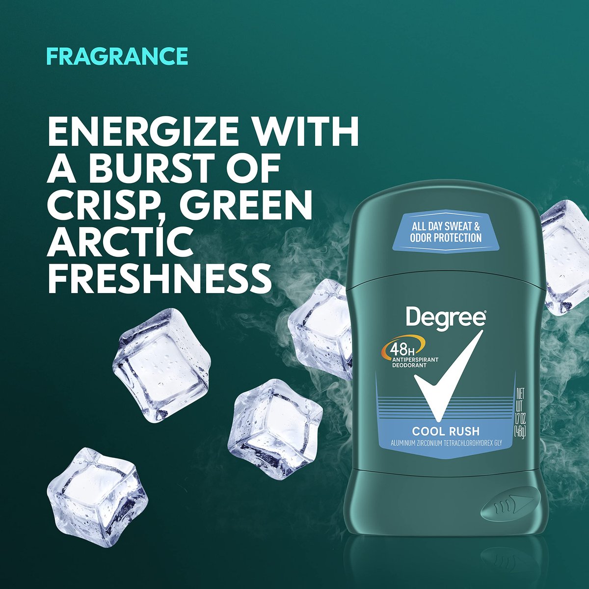 Degree Men Original Protection Antiperspirant Deodorant Cool Rush, 48-Hour Sweat & Odor Protection, 1.7 oz, Pack of 12 Avelisse