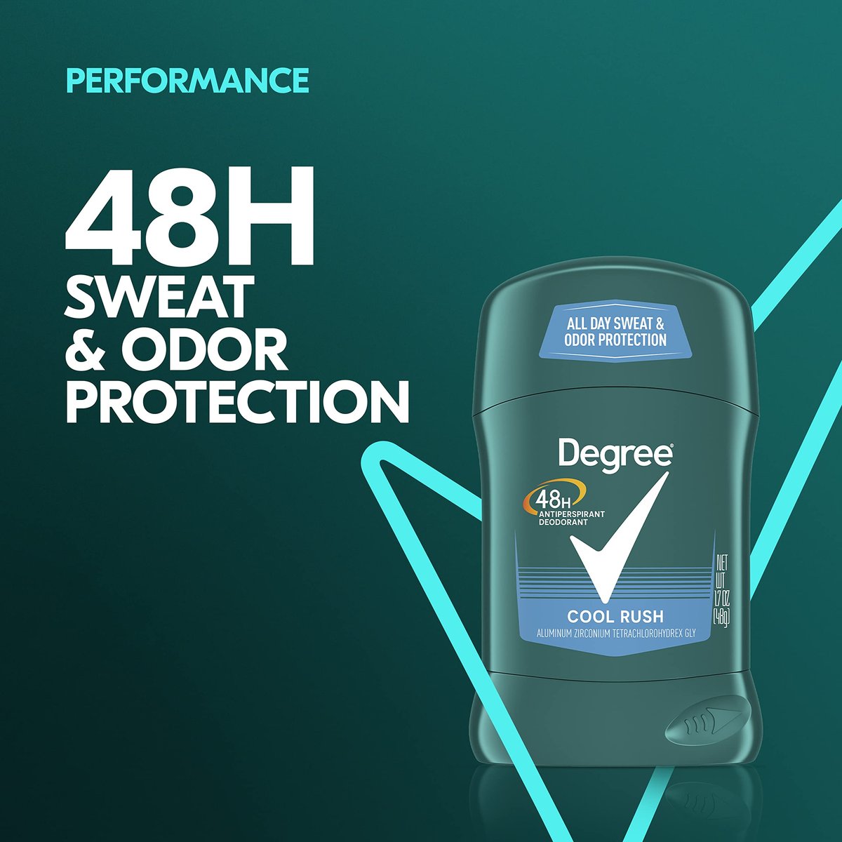 Degree Men Original Protection Antiperspirant Deodorant Cool Rush, 48-Hour Sweat & Odor Protection, 1.7 oz, Pack of 12 Avelisse