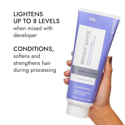 Ion Bright White Creme Lightener - 15.9 oz Professional Hair Bleach Avelisse