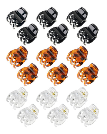 18 Pcs Medium Hair Clips for Women and Girls - 1.38 Inch No-Slip Jaw Claw Clips, Black Plastic Avelisse