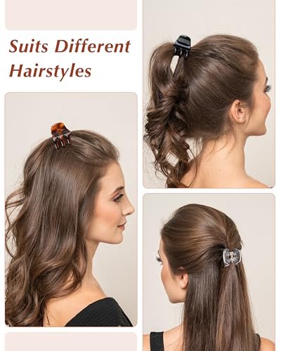18 Pcs Medium Hair Clips for Women and Girls - 1.38 Inch No-Slip Jaw Claw Clips, Black Plastic Avelisse