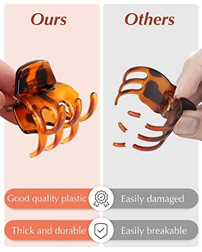 18 Pcs Medium Hair Clips for Women and Girls - 1.38 Inch No-Slip Jaw Claw Clips, Black Plastic Avelisse