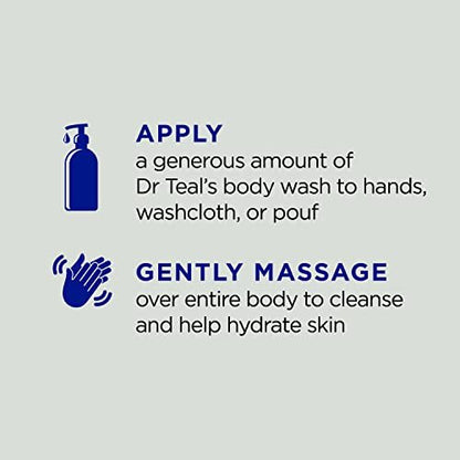 Dr Teal's Body Wash with Pure Epsom Salt & Cannabis Sativa Hemp Seed Oil, 24 fl oz (Pack of 4) Avelisse